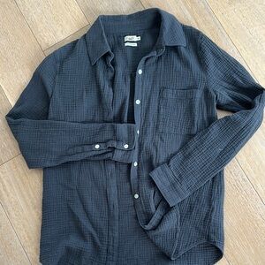 Faherty Charcoal Gray Button Down Shirt